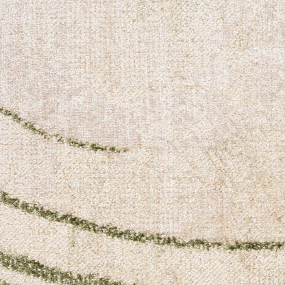Nourison Astra Beige & Green Pet Friendly Machine Washable Rug - Swatch