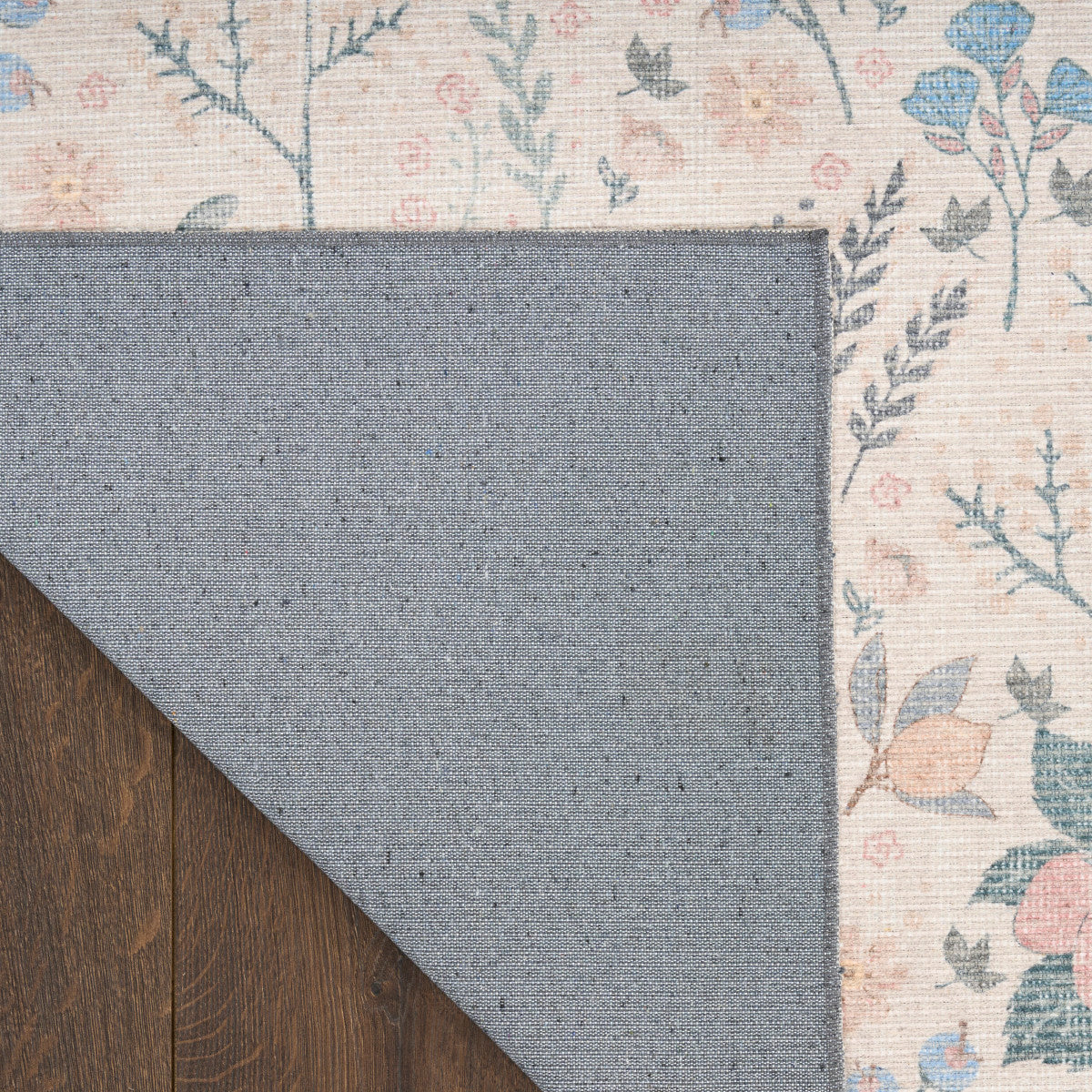 Nourison Botanical Ivory & Multicolor Machine Washable Rug - Corner
