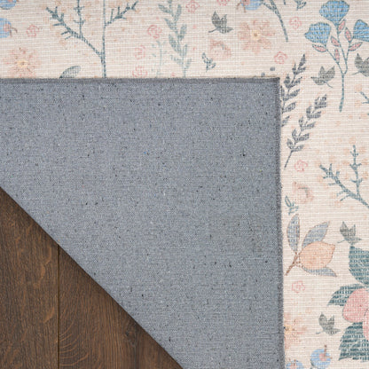 Nourison Botanical Ivory & Multicolor Machine Washable Rug - Corner
