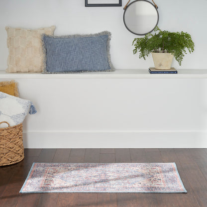 Nourison New Concept Blue & Multicolor Machine Washable Rug - Room Scene