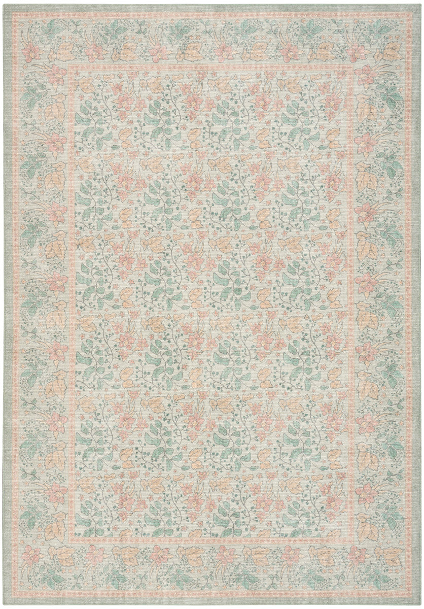 Nourison Botanical Green & Multicolor Machine Washable Rug - 5' x 7'