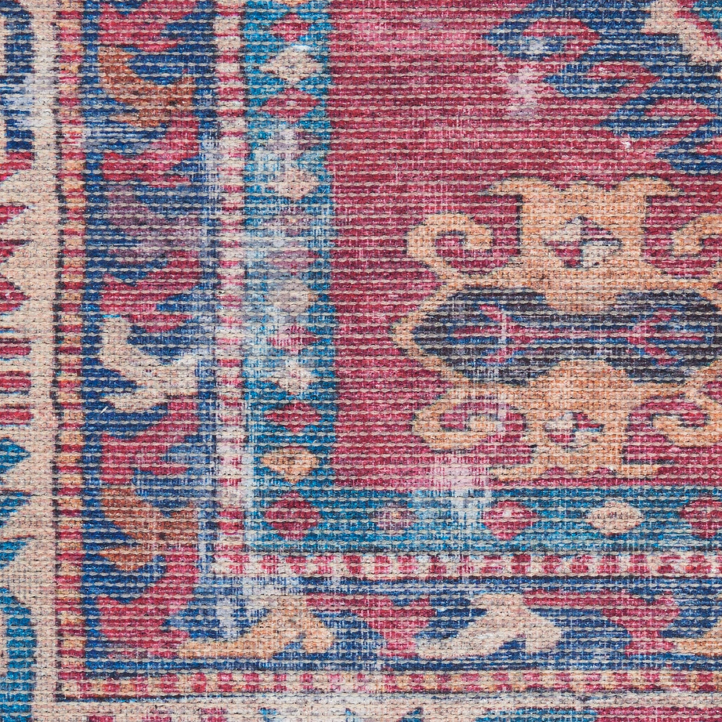 Nourison New Concept Red & Navy Machine Washable Rug - Swatch