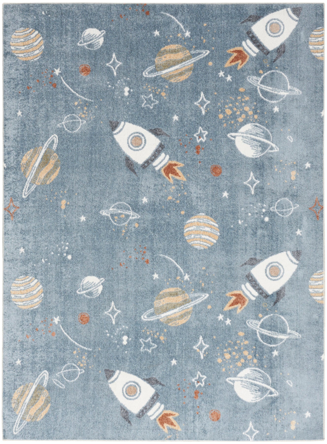 Nourison Astra Blue & Multicolor Pet Friendly Machine Washable Rug - Main