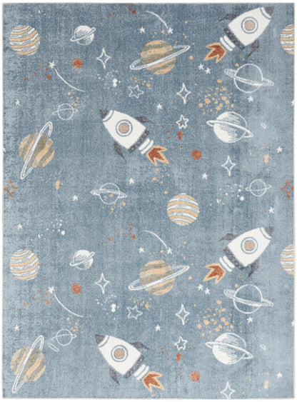 Nourison Astra Blue & Multicolor Pet Friendly Machine Washable Rug - Main