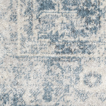 Nourison Astra Blue & Ivory Pet Friendly Machine Washable Rug - Swatch