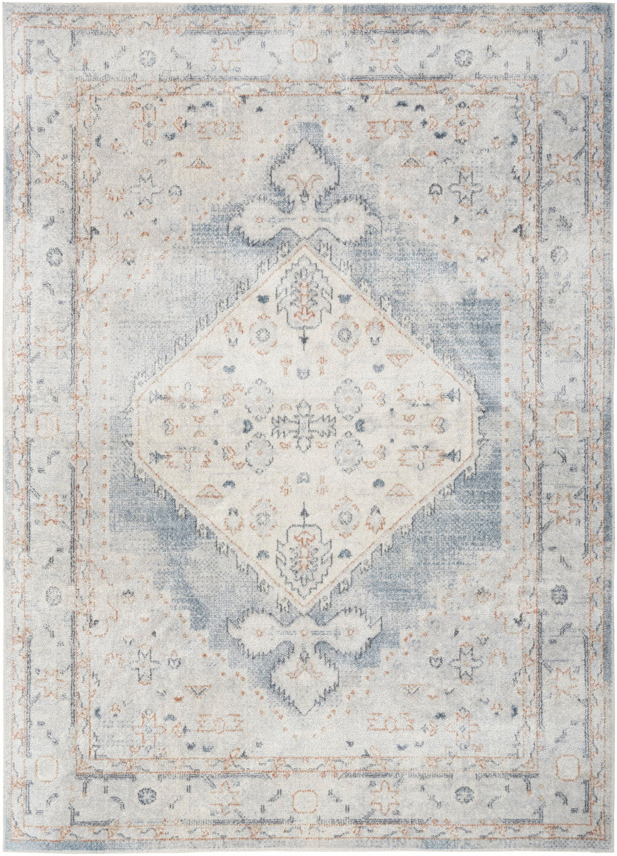 Nourison Astra Light Blue Pet Friendly Machine Washable Rug - 5'3" x 7'