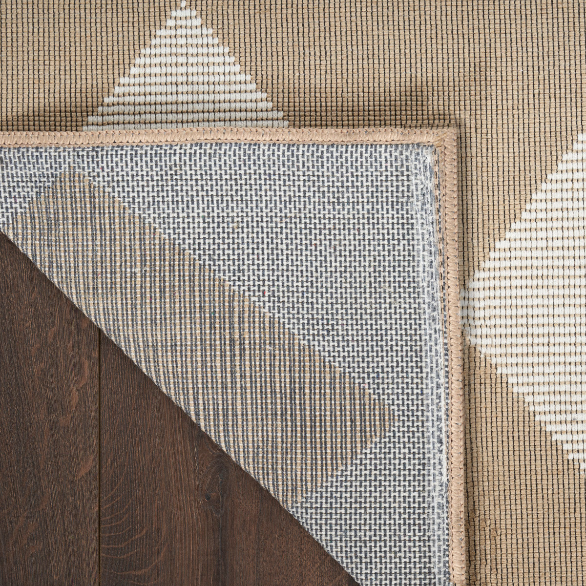 Nourison Modern Jute Natural & Ivory Machine Washable Rug - Corner