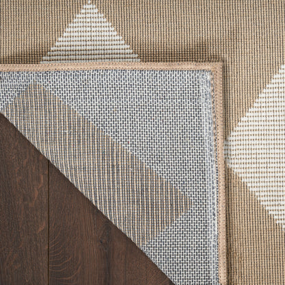 Nourison Modern Jute Natural & Ivory Machine Washable Rug - Corner
