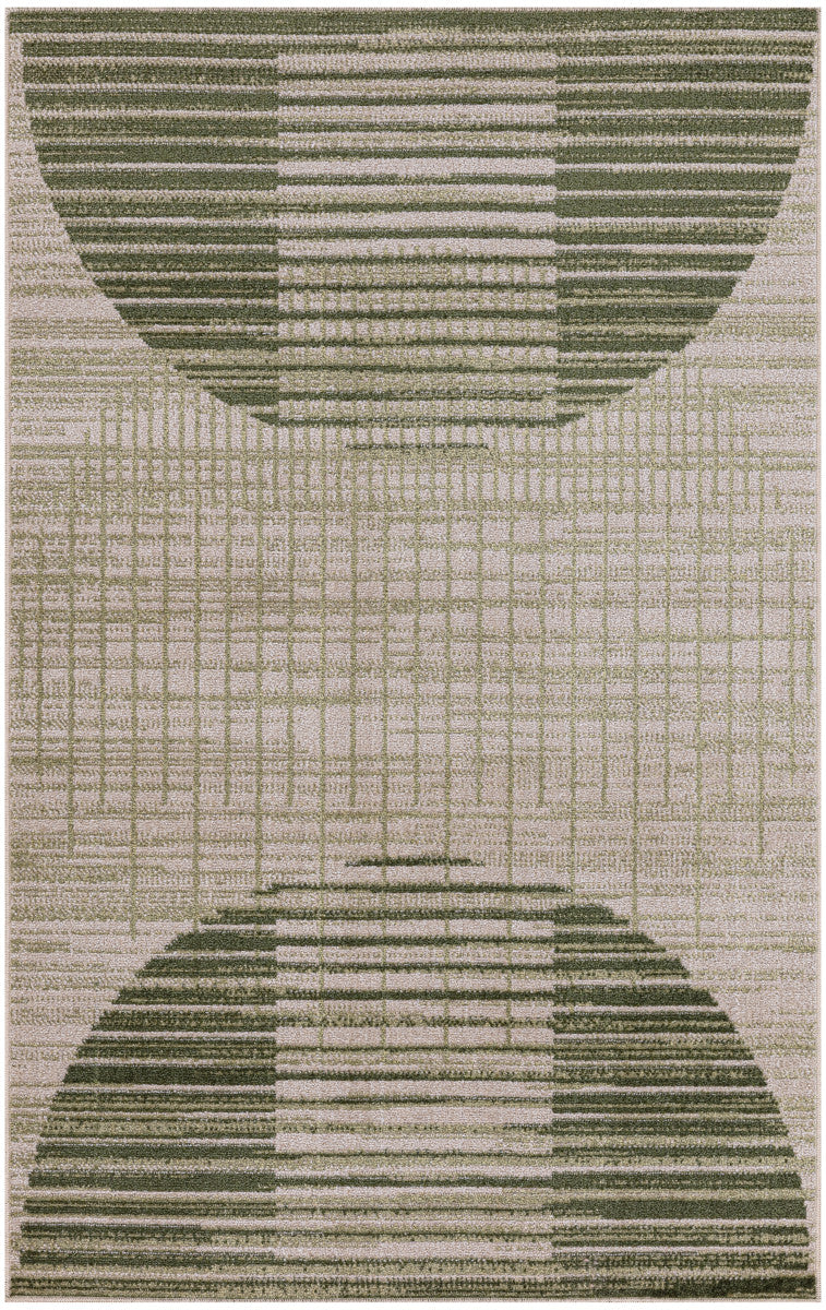 Nourison Astra Ivory & Olive Pet Friendly Machine Washable Rug - 3'3" x 5'