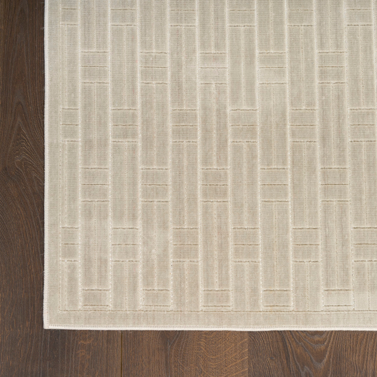Nourison Charm Silver & Ivory Pet Friendly Machine Washable Rug - Corner