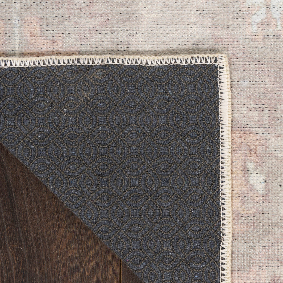 Nourison Vintage Grey Machine Washable Rug - Corner