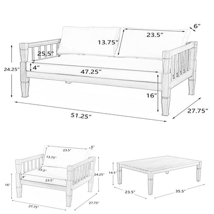 Terrace 4 Piece Acacia Wood Patio Set