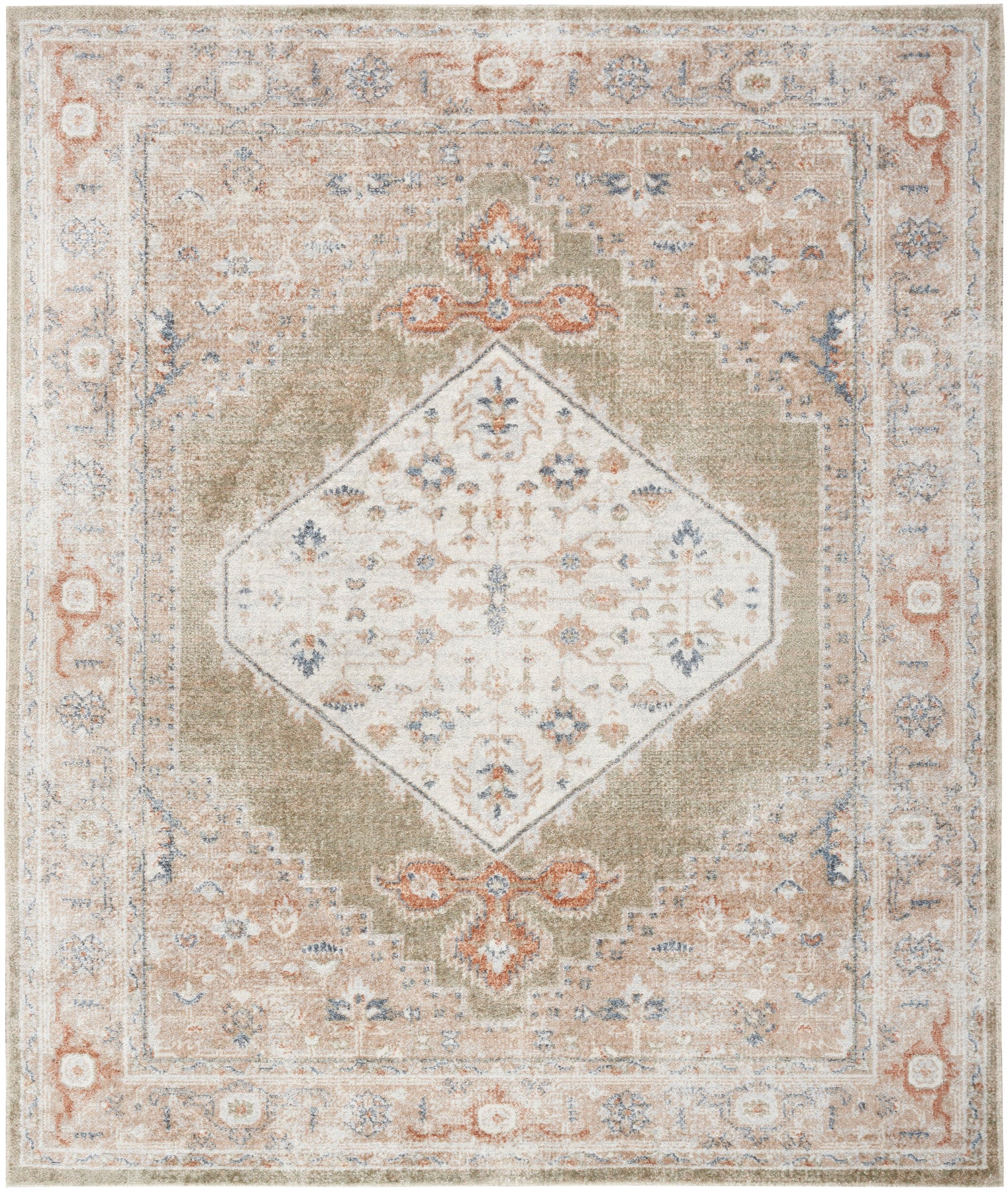 Nourison Astra Sage & Multicolor Pet Friendly Machine Washable Rug - Main