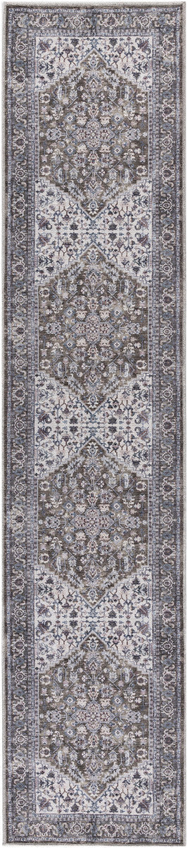 Nourison New Concept Olive & Ivory Machine Washable Rug - 2'2" x 8'