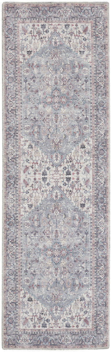 Nourison New Concept Grey Machine Washable Rug - 2'2" x 8'