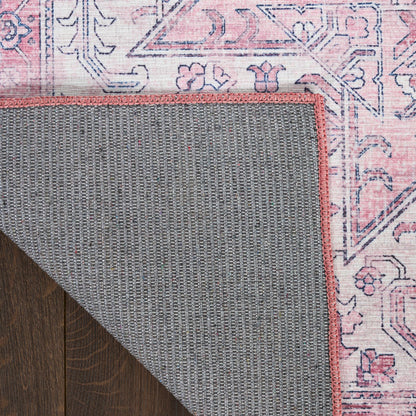 Nourison Pink Machine Washable Rug - Corner