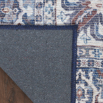 Nourison New Concept Navy & Ivory Machine Washable Rug - Corner