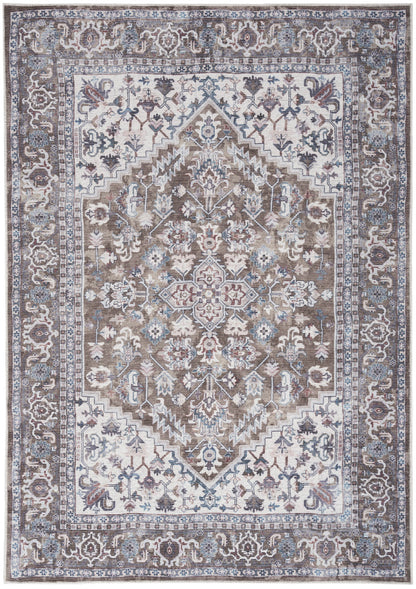 Nourison New Concept Olive & Ivory Machine Washable Rug - 5'3" x 7'3"