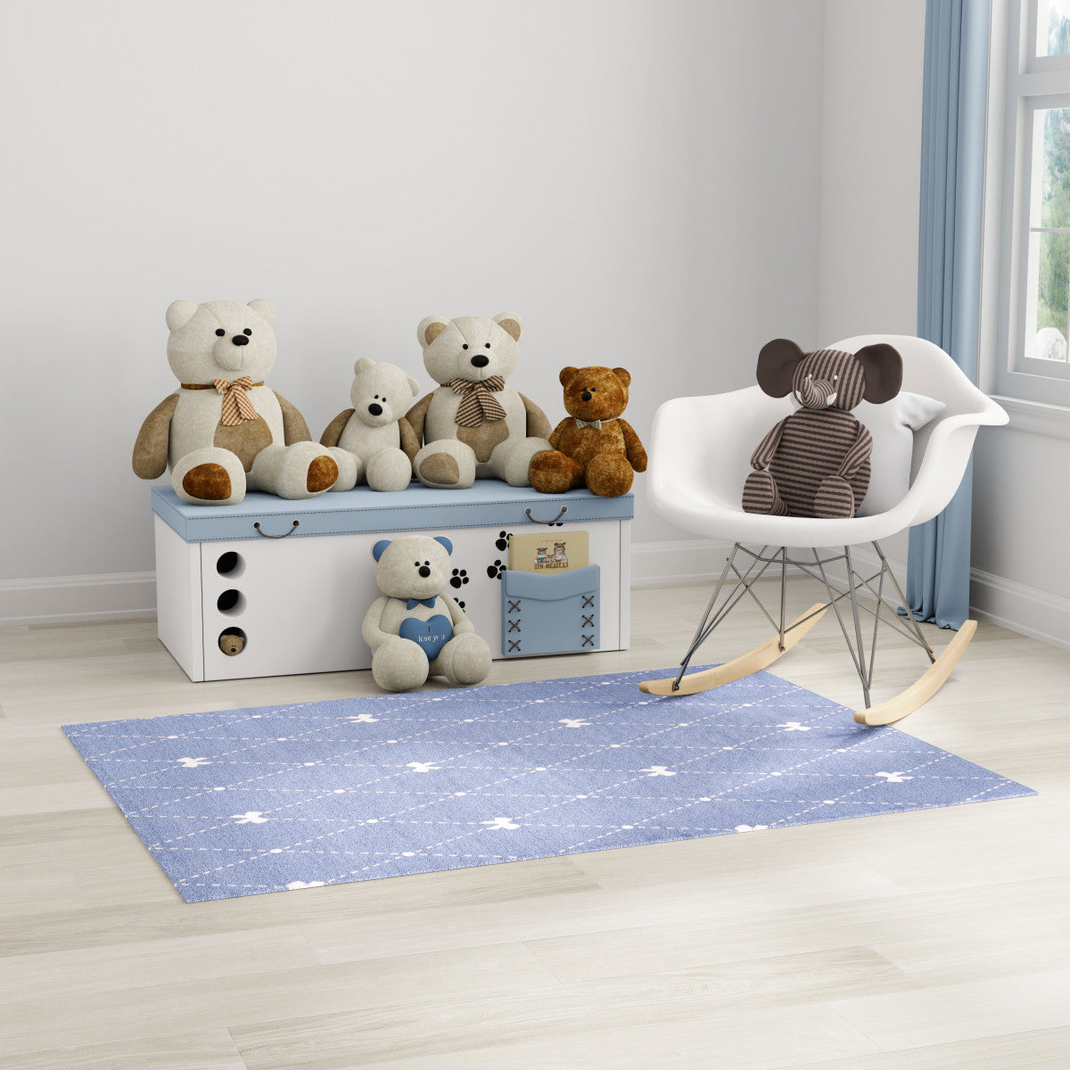 Nourison Imagination Blue Machine Washable Rug - Room Scene