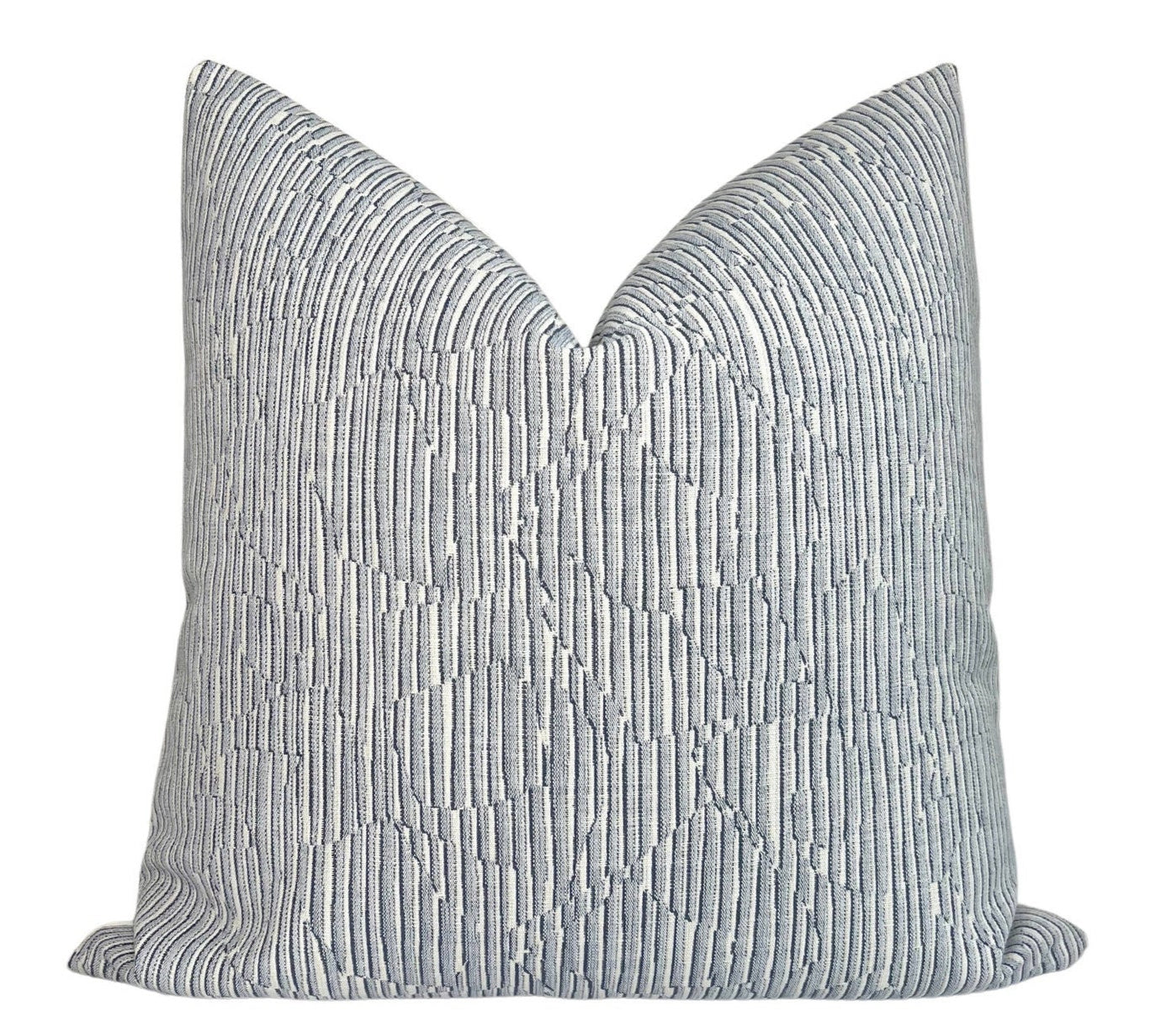 Cadence Striped Pillow in Denim Blue