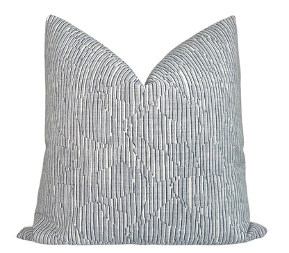 Cadence Striped Pillow in Denim Blue