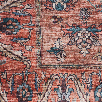 Nourison Grand Rust & Multicolor Pet Friendly Machine Washable Rug - Swatch