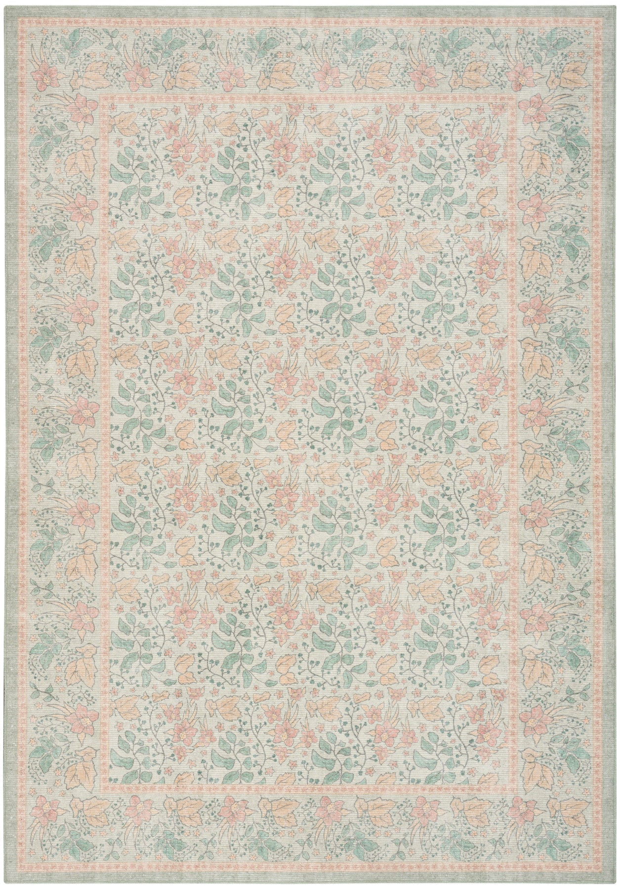 Nourison Botanical Green & Multicolor Machine Washable Rug - Main