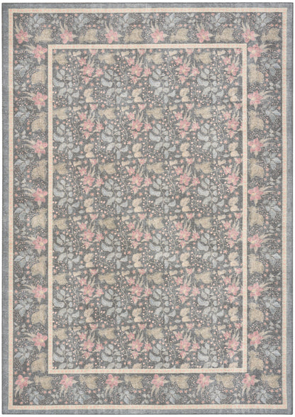 Nourison Botanical Charcoal & Multicolor Machine Washable Rug - Main