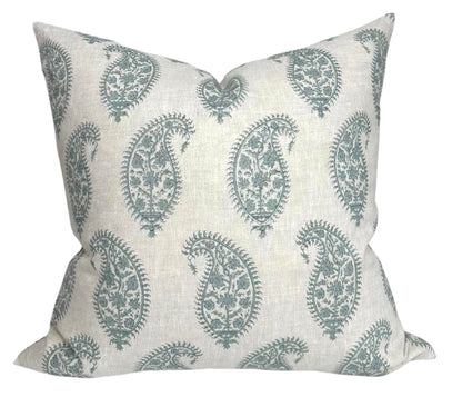 Paisley Pillow in Celadon