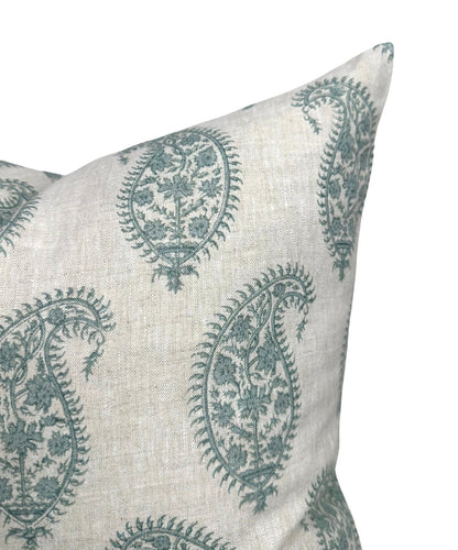 Paisley Pillow in Celadon