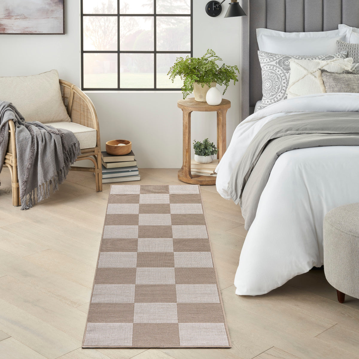 Nourison Modern Jute Natural & Ivory Machine Washable Rug - Room Scene