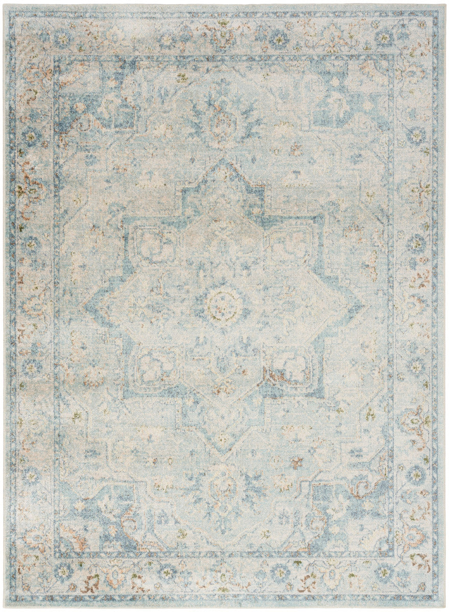 Nourison Astra Light Blue Pet Friendly Machine Washable Rug - 5'3" x 7'