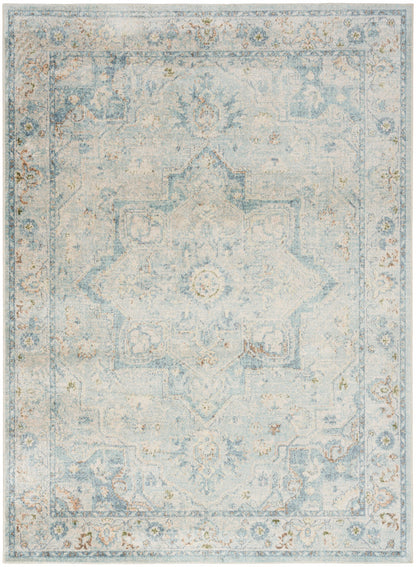 Nourison Astra Light Blue Pet Friendly Machine Washable Rug - 5'3" x 7'