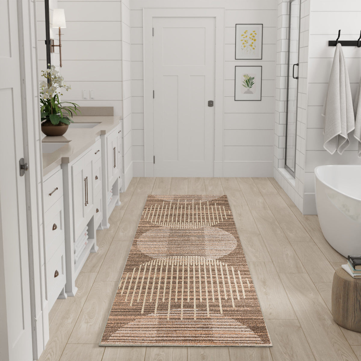 Nourison Astra Latte Pet Friendly Machine Washable Rug - Room Scene