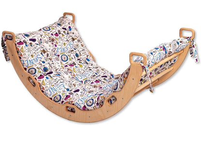 Large Montessori Climbing Arch/Rocker w/ Pillow Set