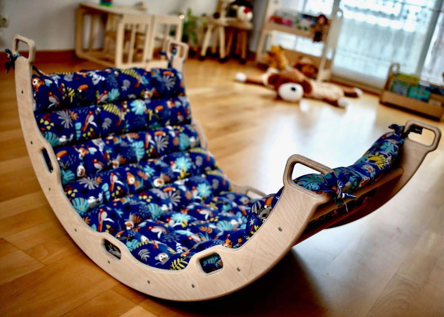 Large Montessori Climbing Arch/Rocker w/ Pillow Set