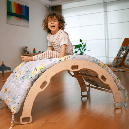 Large Montessori Climbing Arch/Rocker w/ Pillow Set