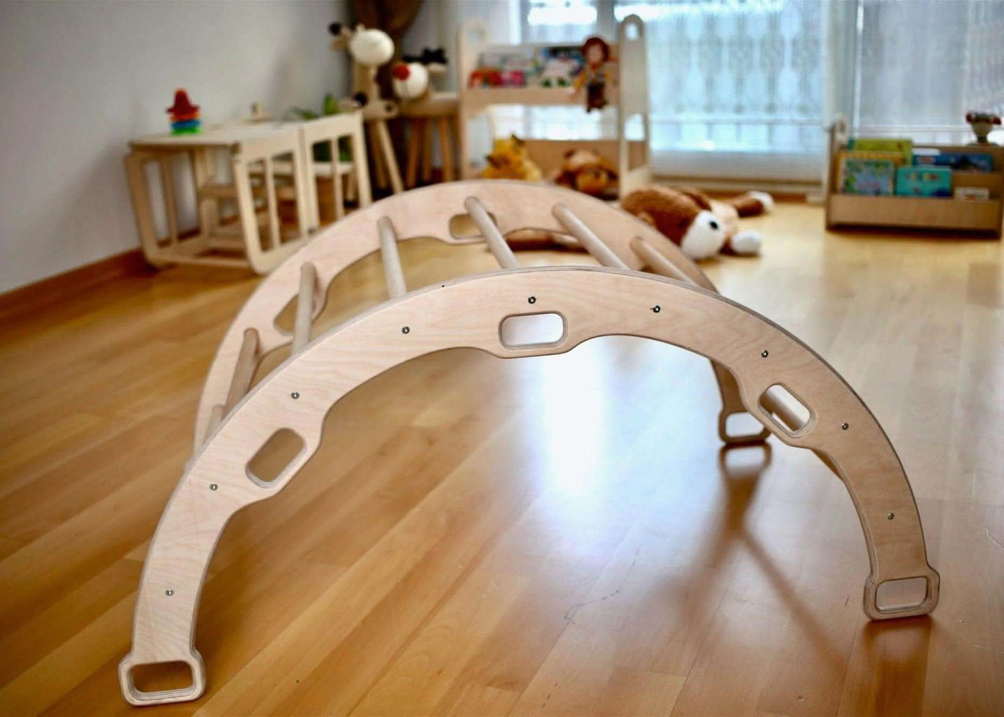 Large Montessori Climbing Arch/Rocker w/ Pillow Set