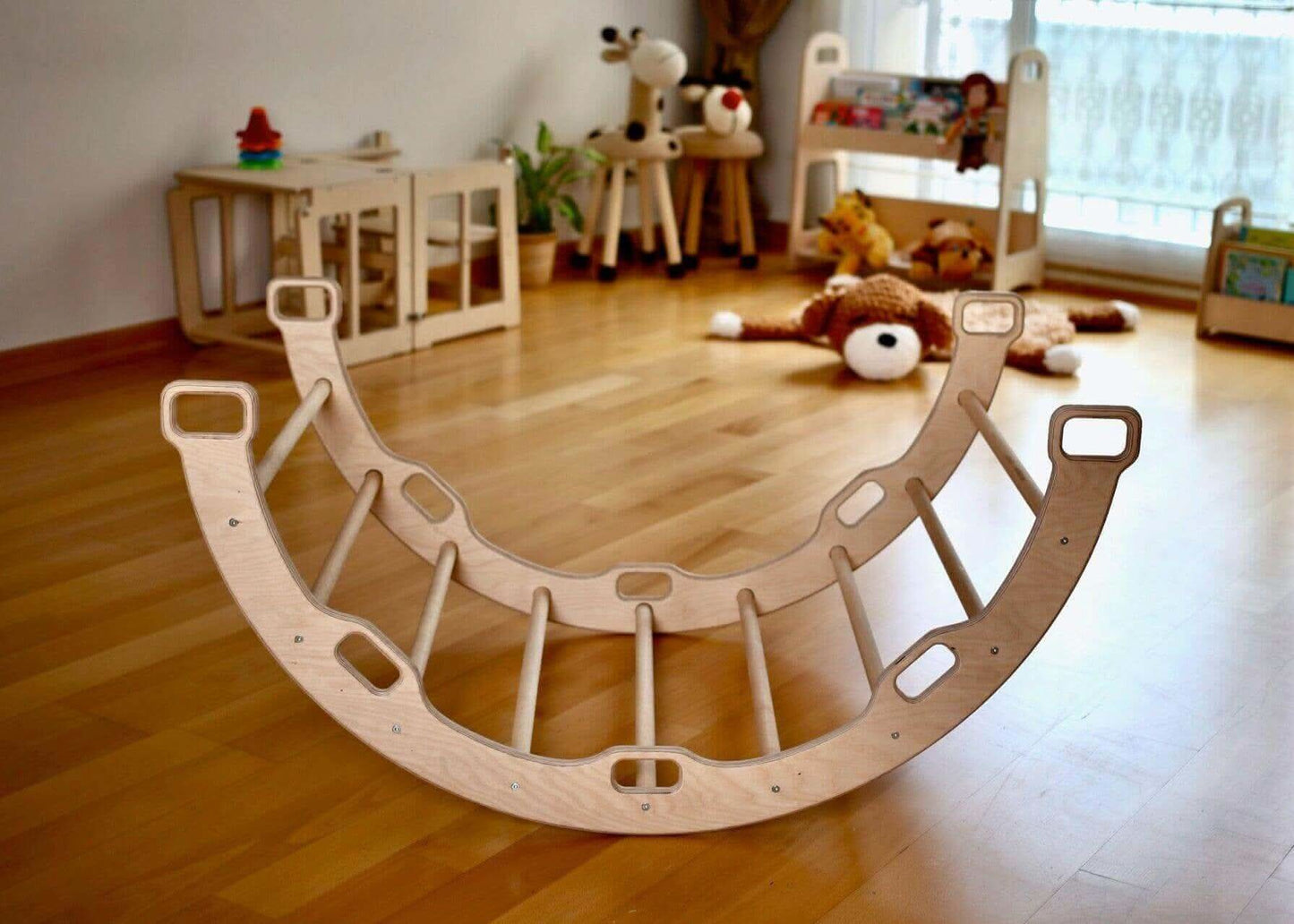 Large Montessori Climbing Arch/Rocker w/ Pillow Set