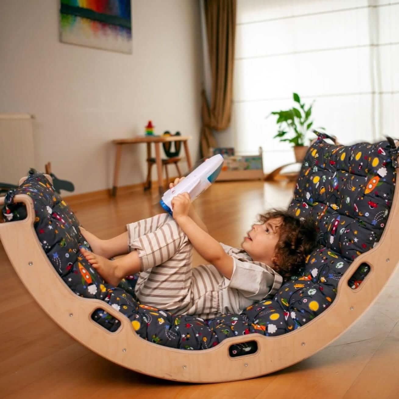 Large Montessori Climbing Arch/Rocker w/ Pillow Set