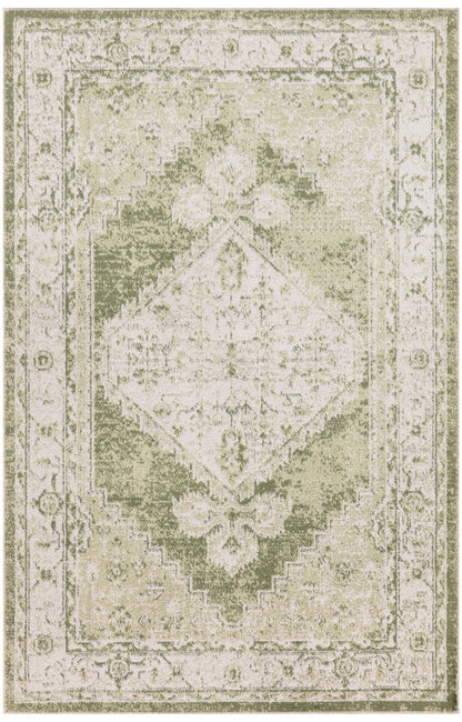 Nourison Astra Ivory & Green Pet Friendly Machine Washable Rug - 2'2" x 4'
