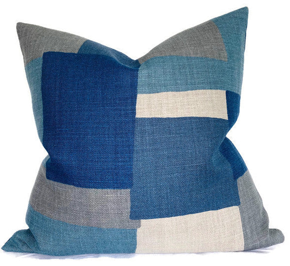 Collage Pillow in Indigo Gray