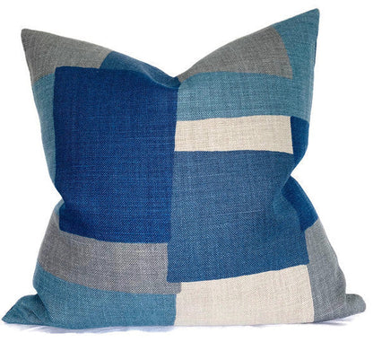 Collage Pillow in Indigo Gray