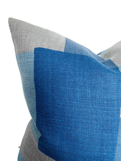 Collage Pillow in Indigo Gray
