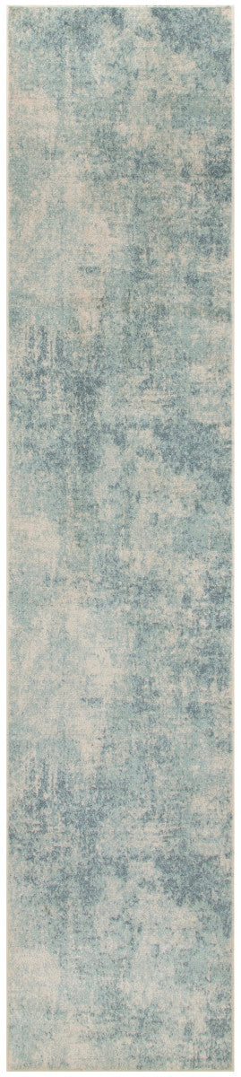 Nourison Astra Blue & Ivory Pet Friendly Machine Washable Rug - 2'2" x 8'