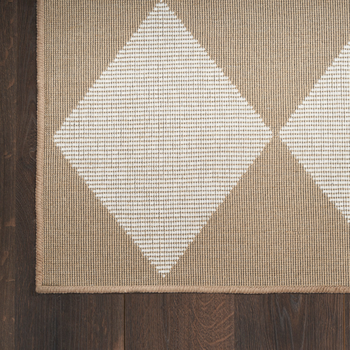 Nourison Modern Jute Natural & Ivory Machine Washable Rug - Corner