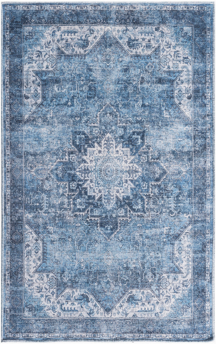 Nourison Blue Machine Washable Rug - 3' x 5'