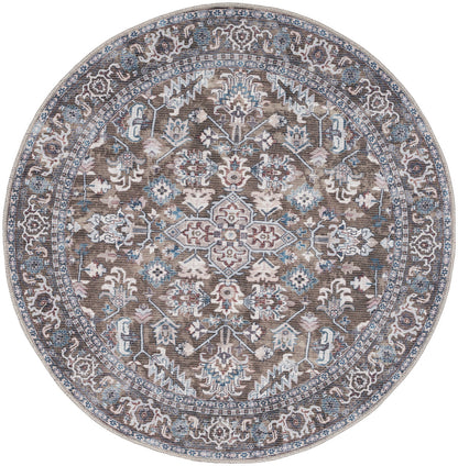Nourison New Concept Olive & Ivory Machine Washable Rug - 4' Round