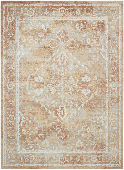 Nourison Astra Rust & Multicolor Pet Friendly Machine Washable Rug - 6'7" x 9'