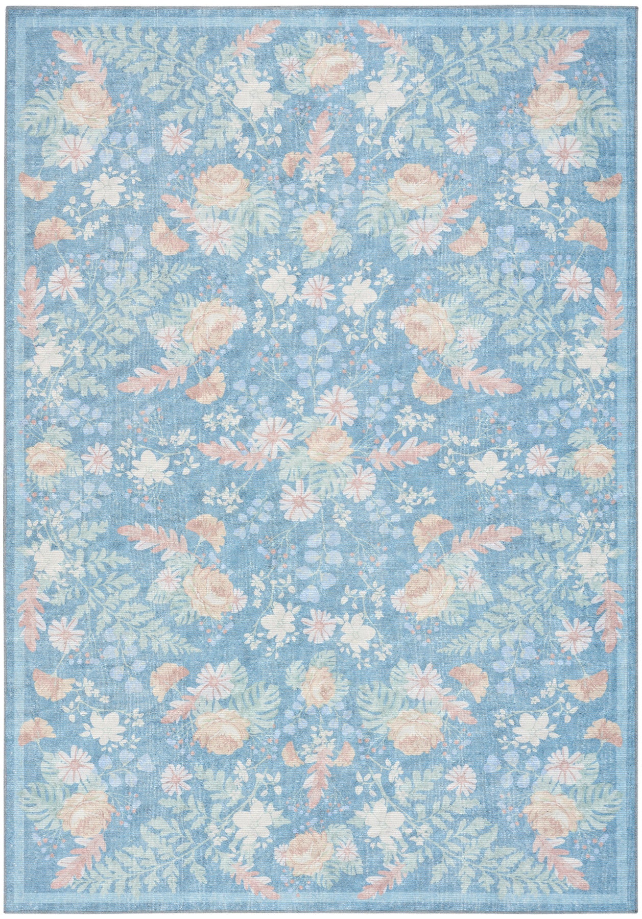 Nourison Botanical Blue & Multicolor Machine Washable Rug - Main